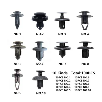 

100pcs/set Car For Auto Trunk Universal Retainer Bumper Fender Accessory Screw Rivets Set Interior Fastener Clips Plastic