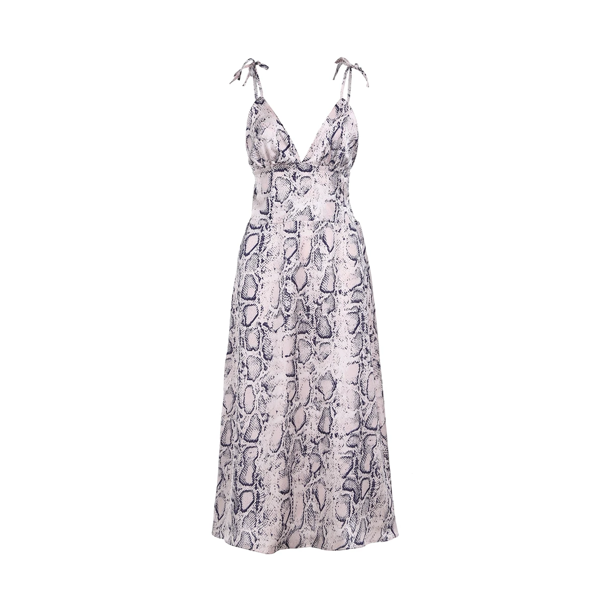 

Sexy Snakeskin Printed Dress Women V Neck Long Maxi Dress Clubwear Party Swing Beach Backless Dresses Feminino Vestidos
