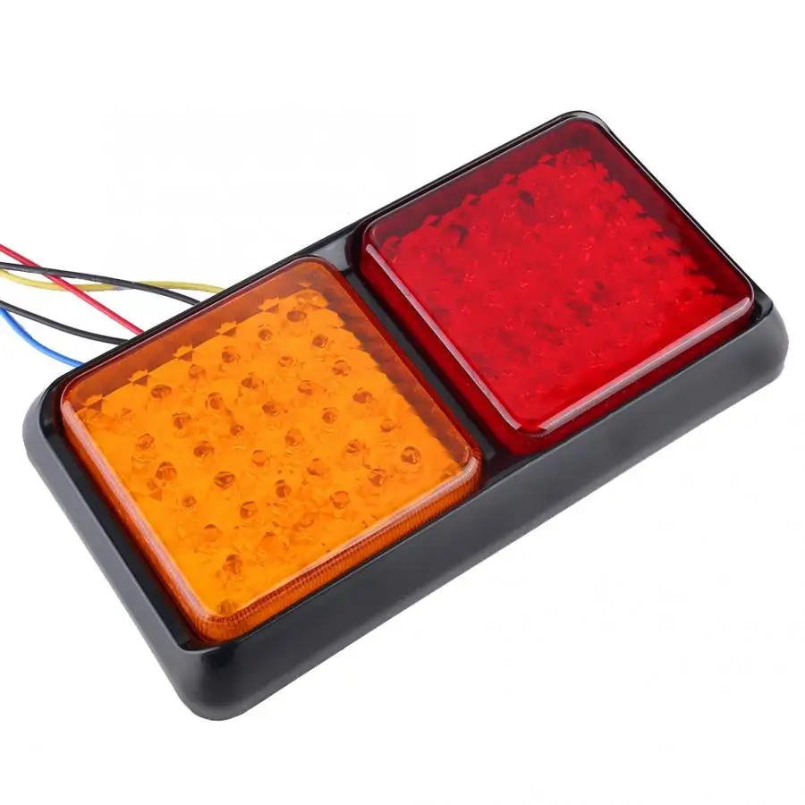 

1pc 24V 72LEDs Car Truck Rear Tail Light Dual Color Waterproof Indicator Turn Signal Brake Reverse Lamp for trailers, RVs, truck