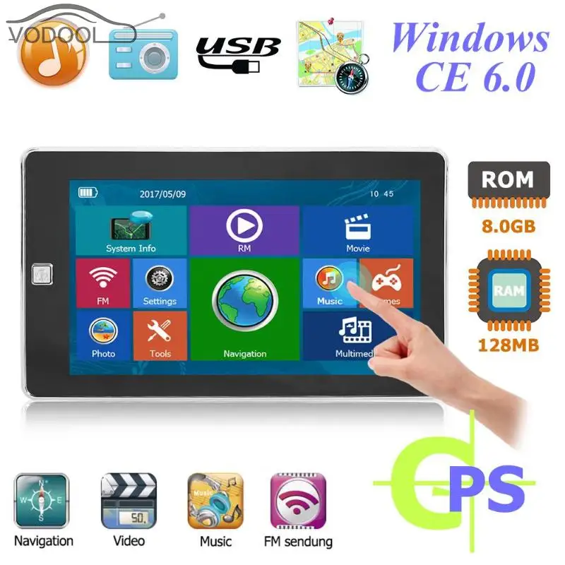  7 zoll GPS Navigation Auto Auto Portable Touristischen 128MB + 8GB Navigator mit Touch Stift Russla