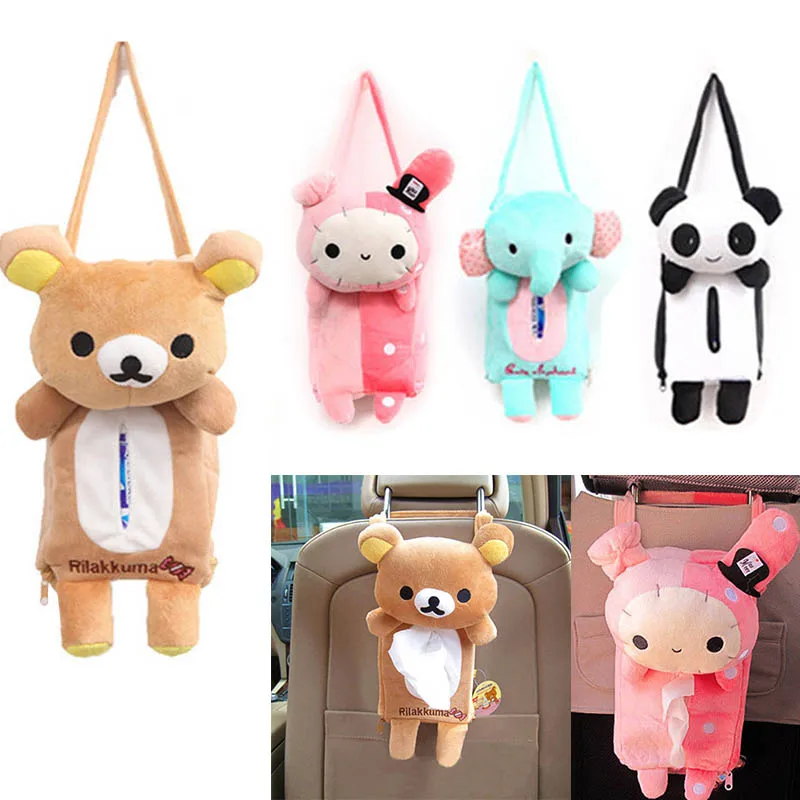 

Napkin Paper Towel Case Back Hanging Tissue Box 1 PC Paper Towel Holders Car Tissue Holder Car Accessories Cute Animal Cartoon
