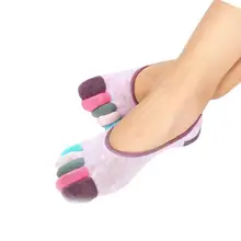 1 пара невидимые носки-лодочки хлопок нескользящий Силиконовый пять пальцев Йога спортивные носки женские с закрытым носком хлопковые носки