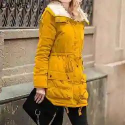 Laamei женская зимняя куртка пальто толстая хлопковая теплая куртка женская s Верхняя одежда парки Большие размеры меховое пальто 2018 Новые