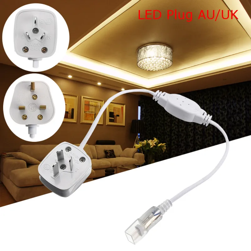 AC220V AU/Великобритания Plug 2 контакты Питание адаптер 42,5 см для 3528 3014 Светодиодные ленты свет