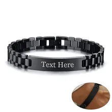 Стильные мужские браслеты на запястье 10 мм из нержавеющей стали, идентификационная бирка, гравировка, имя, дата, Любовное вдохновение, аксессуар