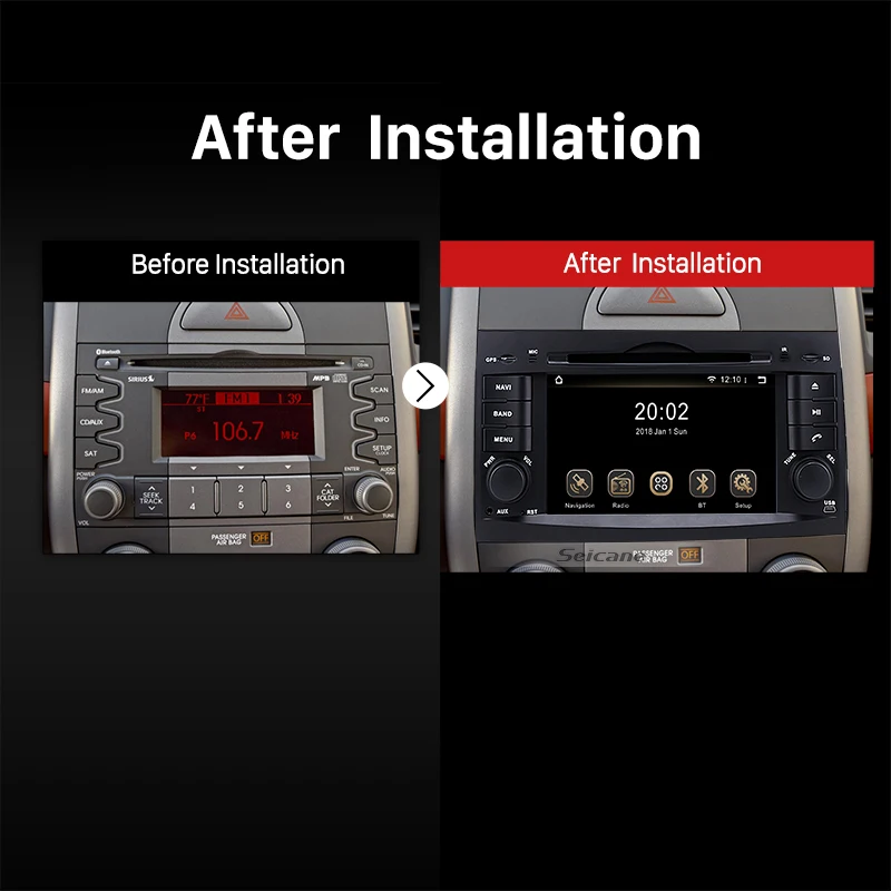 Top Clearance Seicane 4GB 8-Core Android 8.0 7inch GPS Car Radio For 2008-2015 KIA BORREGO DVD Multimedia Player 1080P Video Stereo 5