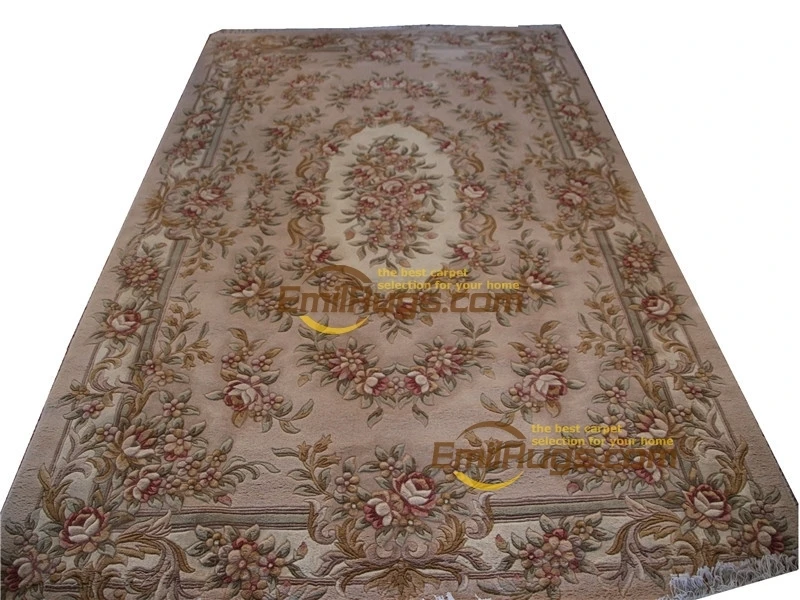 Шерстяной французский ковер с ручной вязкой, толстый плюшевый ковер, сделанный на заказ 6,4 'X 9,51' lx1702 129 gc85savyg28