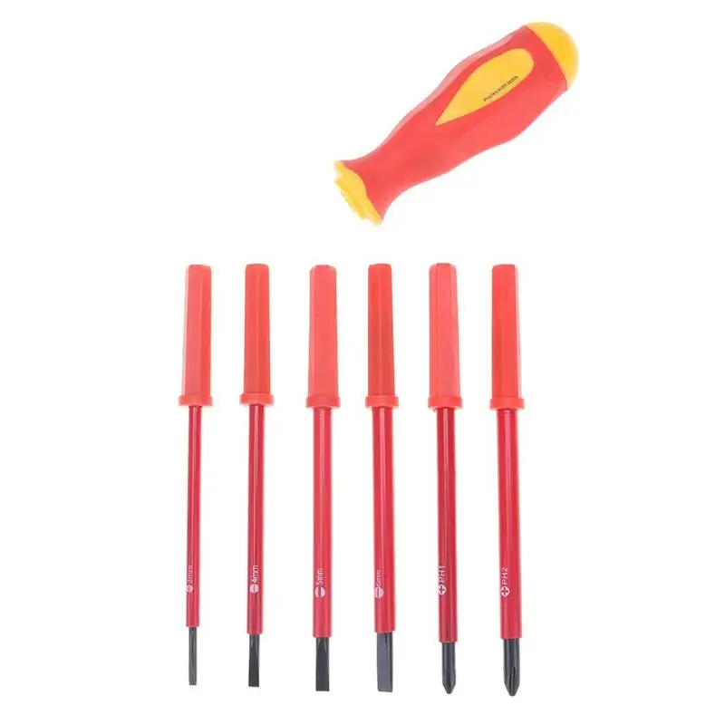 

7pcs Insulated Screwdriver Set 1000V Electrician Dedicated Slotted Phillips High Voltage Resistant Screw Driver Repair Hand Tool