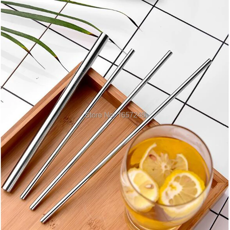 

300pcs/lot Metal drinking straws 304 stainless steel straw food grade diameter 6mm/8mm/9mm/10mm/12mm Factory wholesale