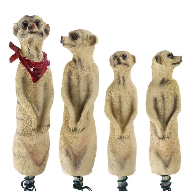 

4pcs LED Solar Energy Resin Mongoose Lawn Lights Waterproof Garden Lamps Outdoor Garden Lamp lighting Decor