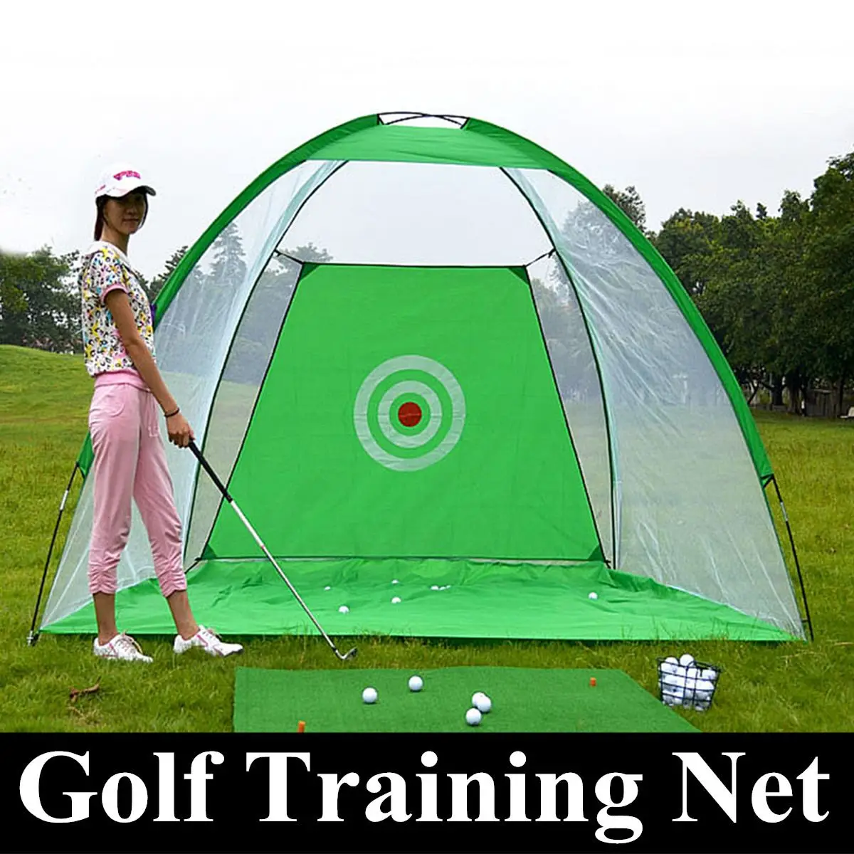 

1m/3m Foldable Golf Training Net Set 210D Encryption Oxford Cloth+Polyester Durable Sturdy Include a Carry Bag Training Aids