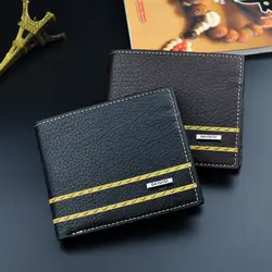 Короткие небольшой тонкий бумажник мужские кожаные кошельки модные роскошные дизайнерские кошелек-зажим для денег Тонкий мужской кошелек