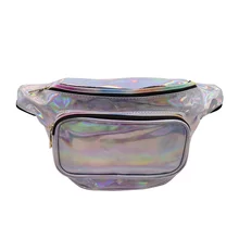 FGGS Женская голограмма поясная сумка из лазерной кожи Модная блестящая неоновая поясная сумка в стиле панк Светоотражающая сумка для путешествий