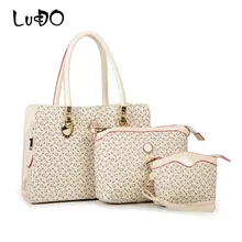LUCDO 3 сумки наборы кошельки и сумки кожаные женские рыбья кость узор сумка через плечо с клатч женская сумка-тоут Bolsas