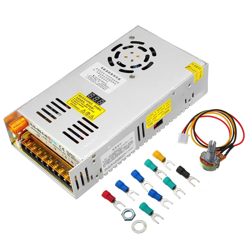  Switching Power Supply Transformer Adjustable AC 110/220V to DC 0-48V 10A 480W with LCD Display