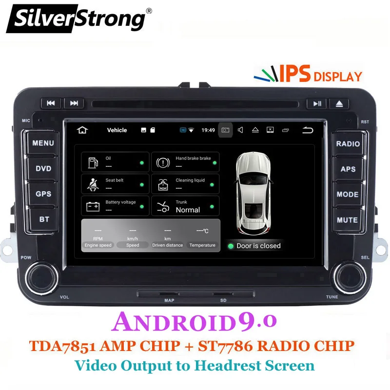 Best SilverStrong IPS Android9.0 2din Car DVD for Volkswagen Golf5 for Polo for Tiguan CC B6 B5 for skoda octavia2 fabia 701X30 3