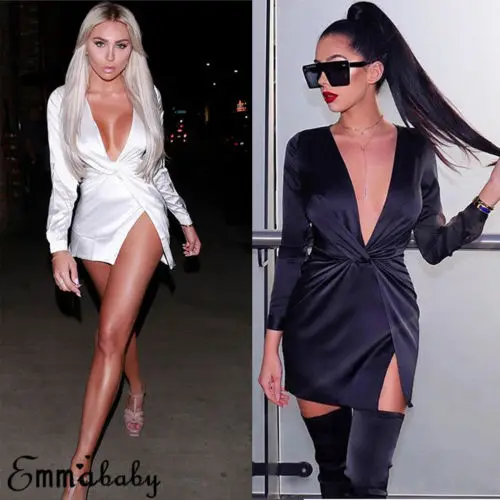 Женское атласное коктейльное мини платье Новое привлекательное вечернее с