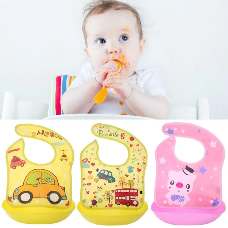 

Baby Bibs Infant Saliva Towels Waterproof Bibs Feeding Apron Leak-proof Rice Pocket for Baby Newborn Wear Cartoon Accessories