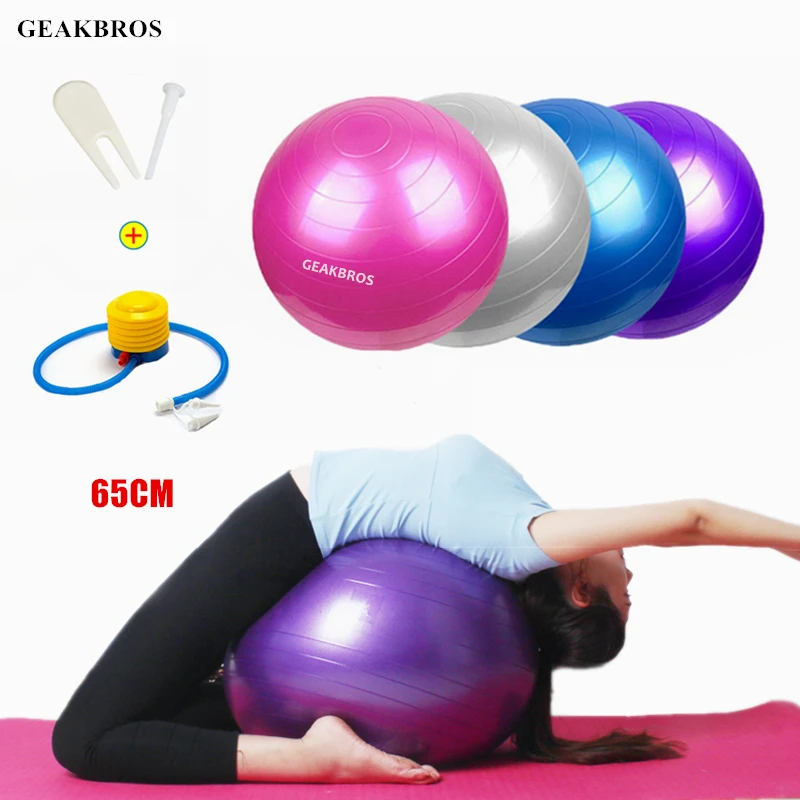 ヨガボール65cm ポンプ付きスポーツボール ピラティスボール バランス エクササイズ ピラティス トレーニング マッサージ Yoga Balls Aliexpress