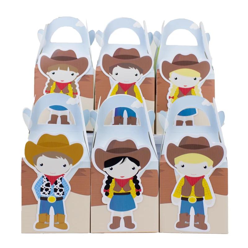 

Cowboy and Cowgirl Favor Box Candy Box Gift Box Cupcake Box Boy Kids Birthday Party Supplies Decoration Party Supplies