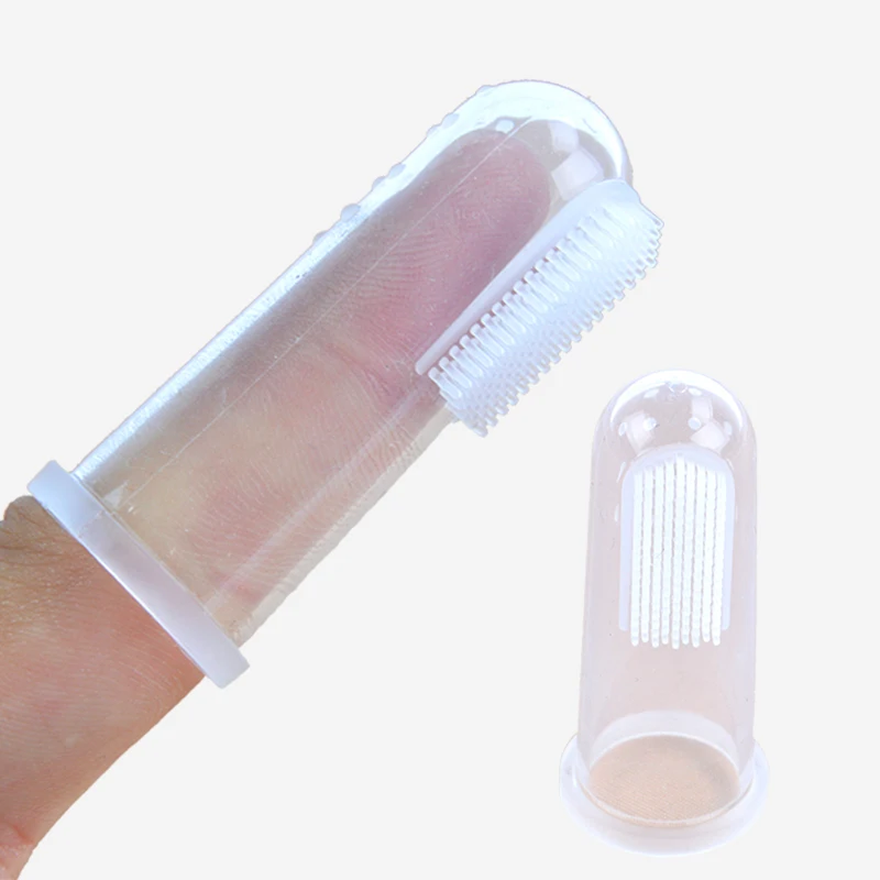 Детская зубная щетка палец Силиконовая зубная щетка+ коробка детские зубы прозрачные мягкие силиконовые зубные щетки для младенцев резиновая Чистящая Детская щетка