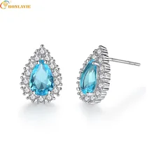 Креативный морской синий в виде капли воды кулон, серьги с подвеской Винтажные Ювелирные серьги с большим камнем набор женских сережки аксессуары