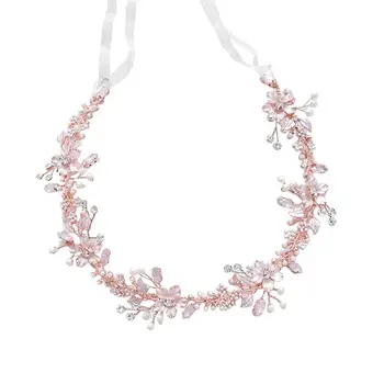 

New Women Bridal Hairband Headband Rose Gold Headdress Headpiece Bridal Accessories for Wedding D2216
