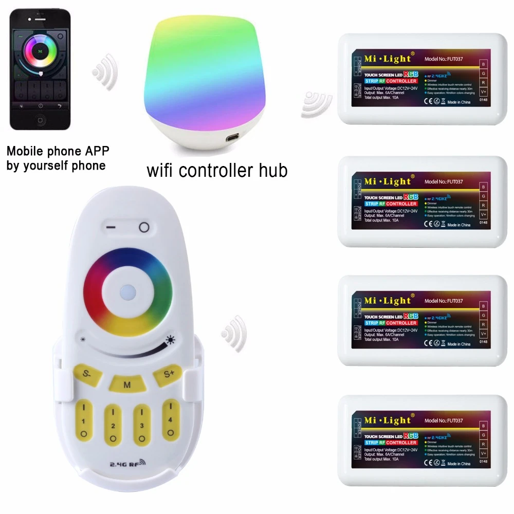 RGBW Remote 2.4G Wireless 8-Zone Remote Controller Smart LED Control System for RGB+CCT LED Bulbs Strip Lights Batteries not Included GLOGLOW Mi Light Controller RGBW Remote 2.4G Wireless 8-Zone Remote Controller Smart LED Control System for RGB+CCT LED Bulbs Strip Lights Batteries not Included GLOGLOW Mi Light Controller