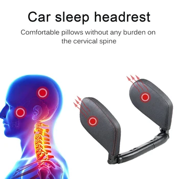 

Universal Headrest Car Seat Head and Neck Support Pillow Leather Neck Shoulder Pillow Cushion Car Styling