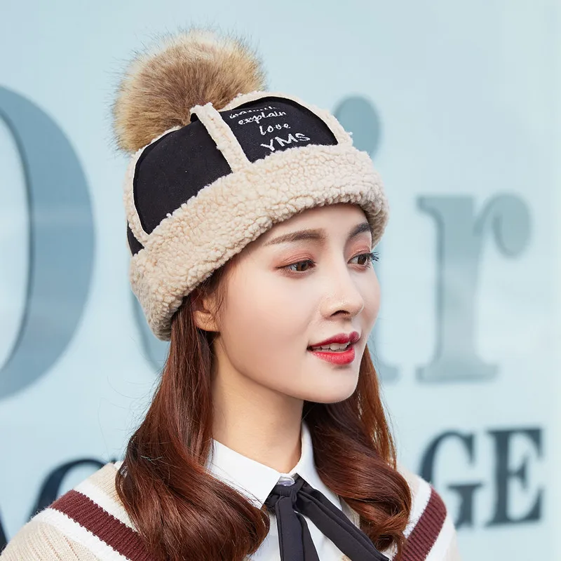 

Hats Woman Tide Autumn Korean Wool Ball Octagonal Hat Lovers Street Trendsetter Hip-hop Nothing Eaves Goose Down Landlord Hat