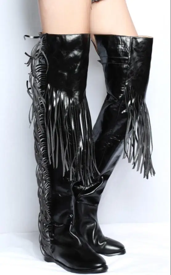 

Winter Women Boots Low Heels Thigh High Boots Women Knight Botas Mujer Rringe Over The Knee Boots Leather Boots Zapatos De Mujer