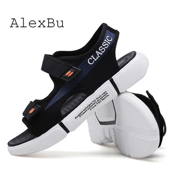 

AlexBu Man Sandals Summer Gladiator Men's Outdoor Casual Shoe Man Flip Flops Fashion Slippers Flat Shoes High Quality Comfort