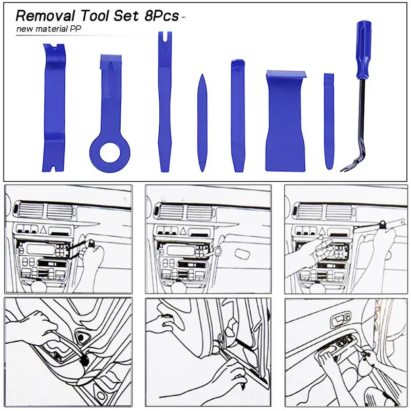 Набор инструментов для удаления автоматической отделки 8 шт. аудио ремонт резиновая Пряжка отвертка модификация разборная отвертка для автомобильной дверной панели