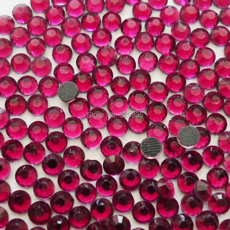 

Shinning SS6-SS40 Fuchsia DMC HotFix Rhinestones Flatback Glass Iron-on For garment shoes nail jeans Decorations with glue
