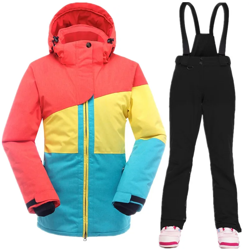 SAENSHING, теплый лыжный костюм для женщин, зимняя Лыжная куртка, костюмы для сноубординга, водонепроницаемый, 10 K, дышащий, для снега, для улицы, для горного катания на лыжах, комплект