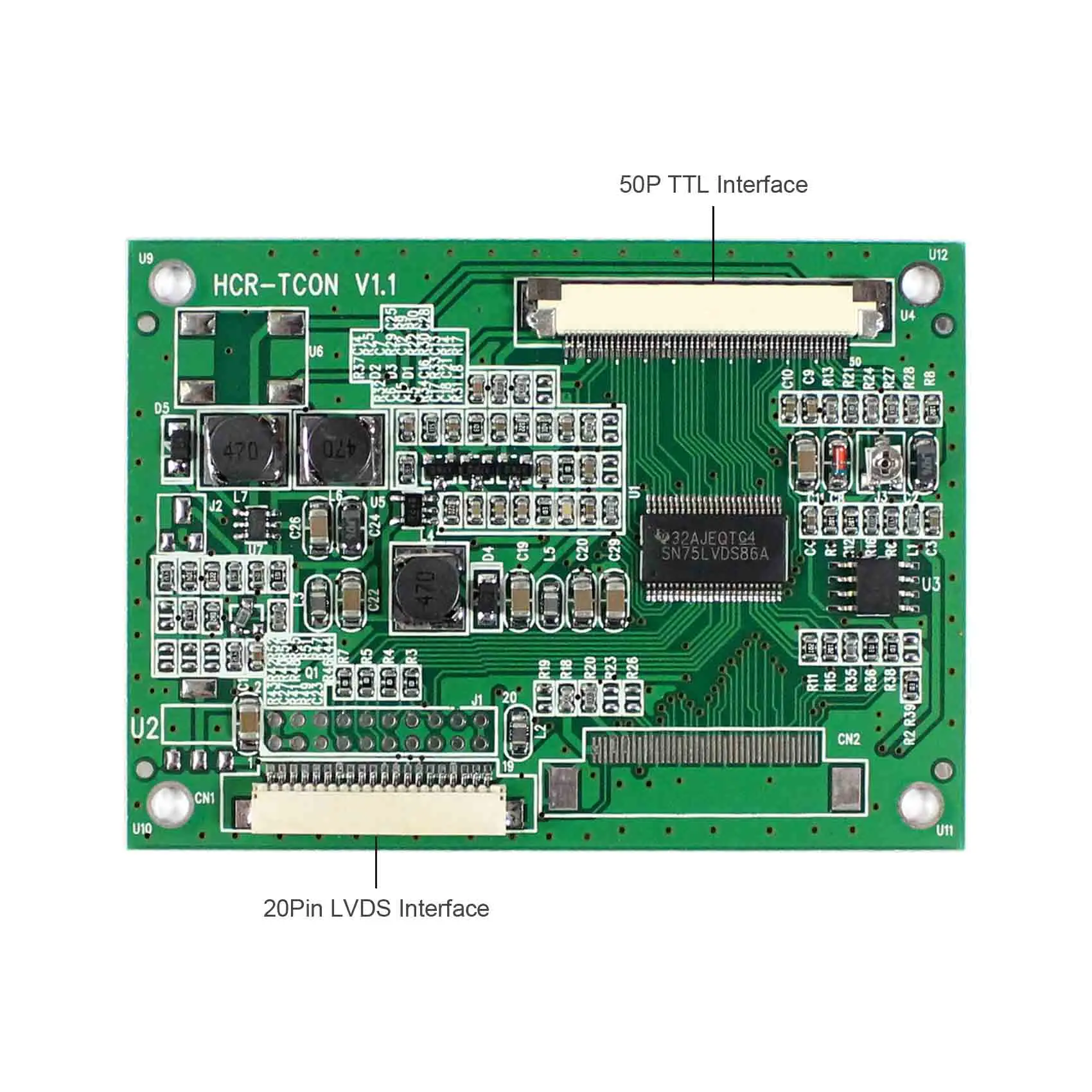 Плата преобразователя LVDS в TTL 20Pin подходит для AT050TN22 AT056TN52 HCR TCON N1|Запасные части| |
