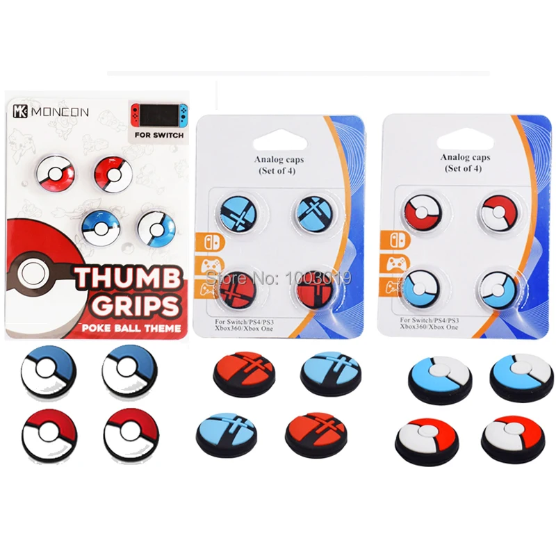 

Thumb Stick Grips Cap Thumbstick Joystick Pokeball Plus Cover For Nintend Switch NS Joycon Controller Game Case