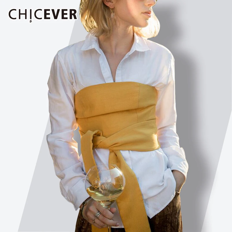 CHICEVER 2018 Spring Summer Bustiers Female Strapless Zipper Sexy Corsets Lace Up Women Crop Tops Fashion Casual Clothes New