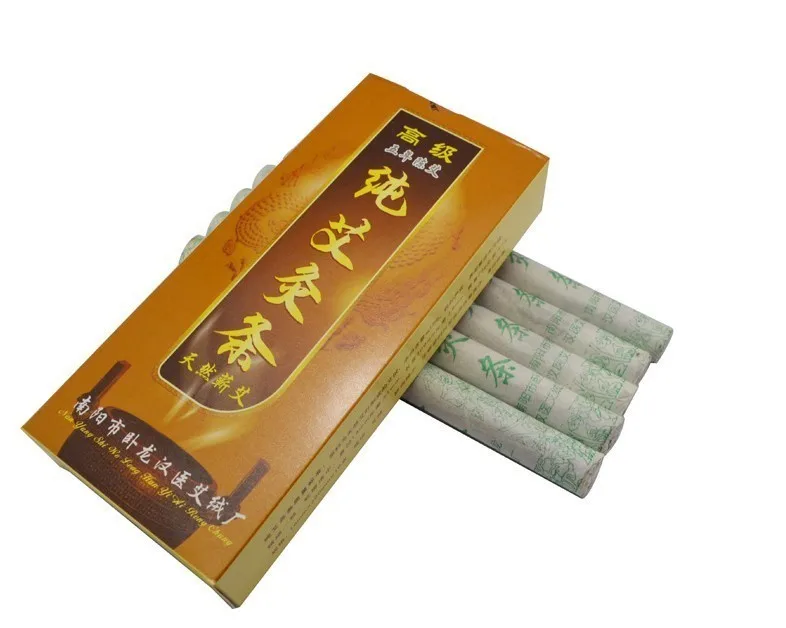 

10Pcs/Box Moxa Rolls Chinese Traditional Roller Stick Black Roller Burner Moxibustion Acupuncture Massage