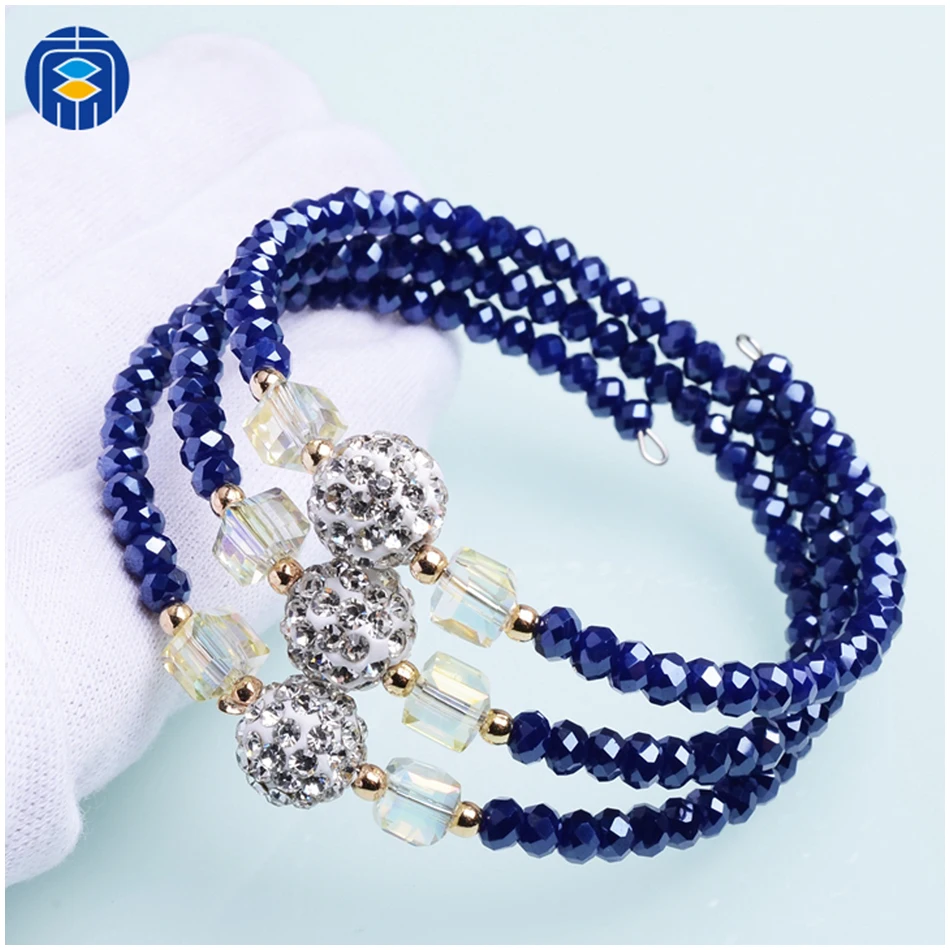 

Wholesale Multilayer Bracelets Handmade Crystal Shambala Strand Beads Bracelets For Women