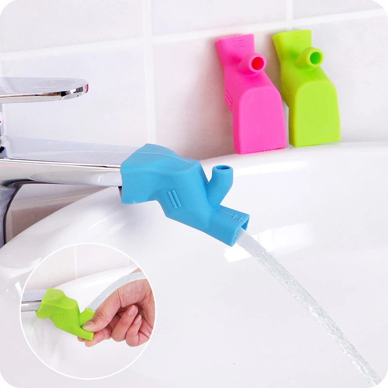 

Cute Bathroom Sink Faucet Chute Extender Children Kids Washing Hands Gutter Sink Guide Saving Faucet Bathroom Accessories