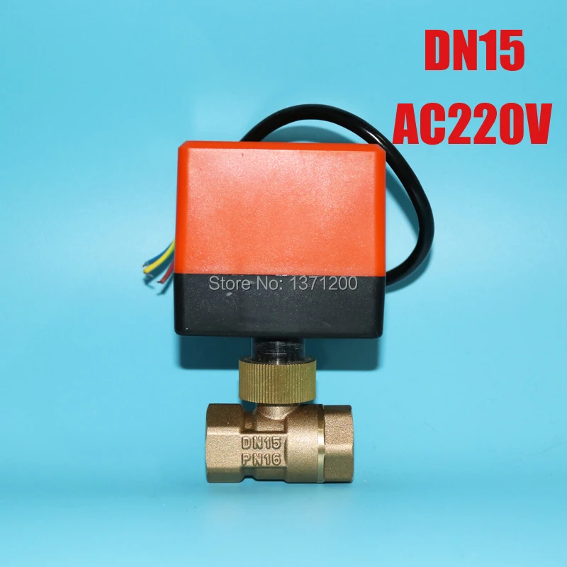 Новый 1/2 &quotDN15 AC220V Электрический шаровой клапан латунный моторизованный