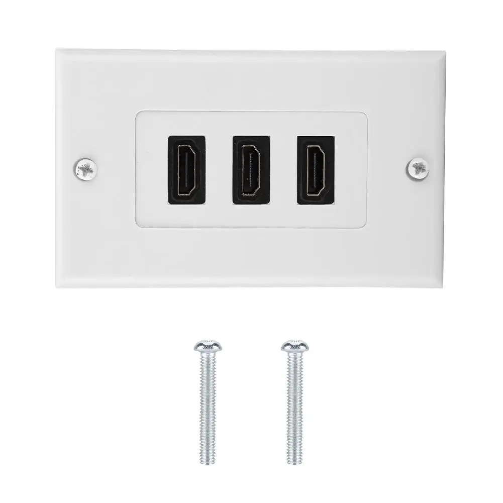 

3-port HDMI HD Video Panel Socket USB Hub Adapter Wall Socket