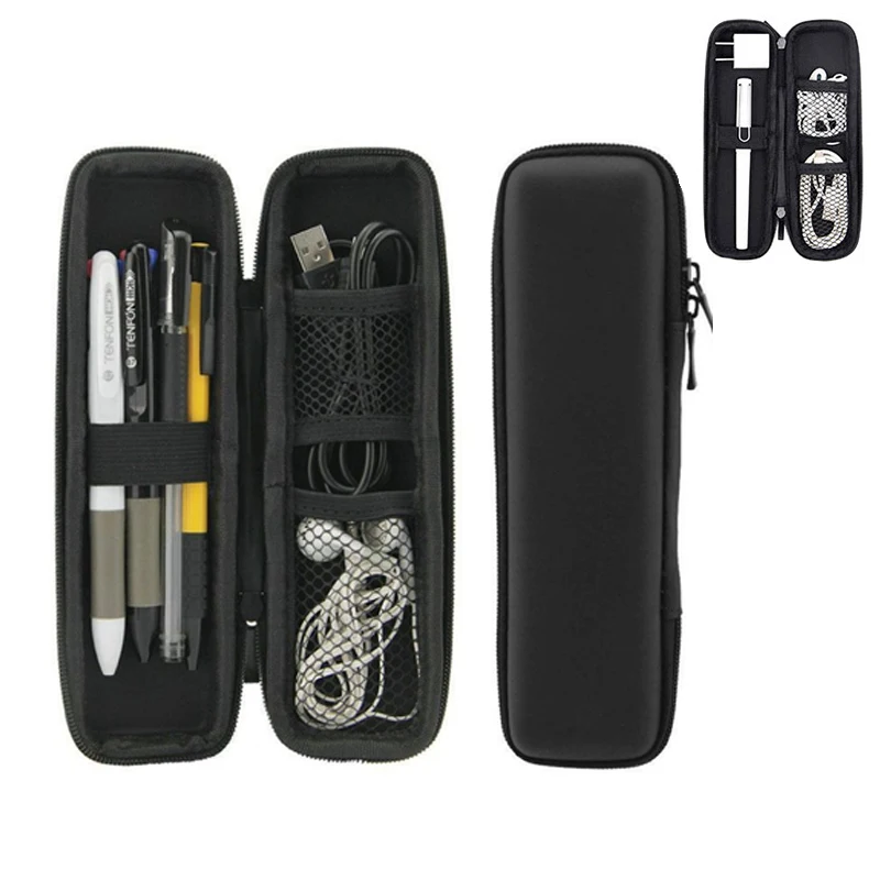 

Tablet Pen Storage Case Portable Headphone Box Double Zipper E-cigarette Case Modern Office Pencil Organizer Holder