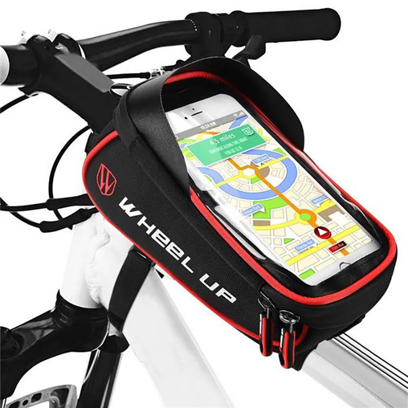 

Bicycle Front Tube Bags Waterproof Touch Screen Cycling Bags Reflective 6.0” Phone Case Mountain Road for Night Riding Bike Bag