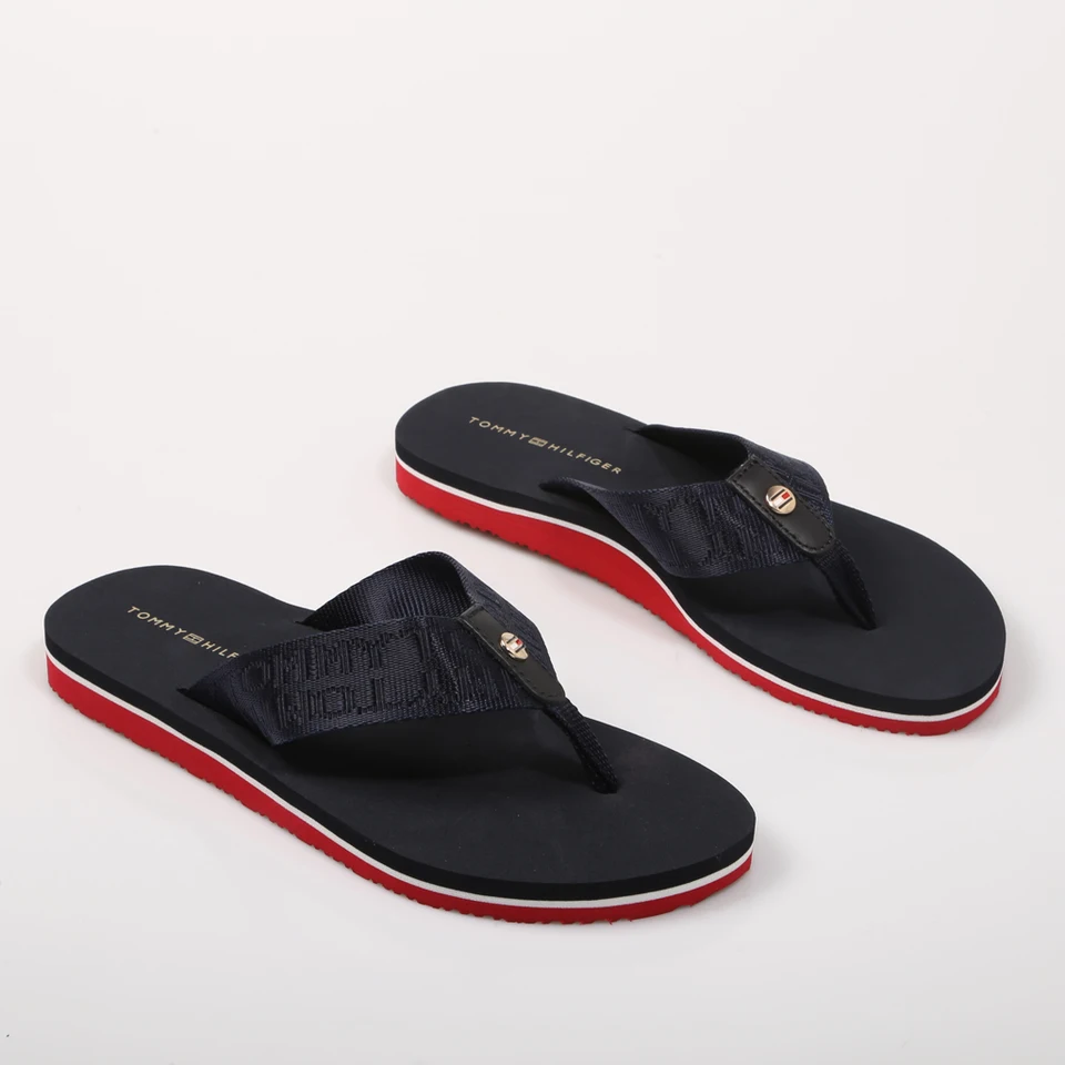 tommy hilfiger navy blue flip flops