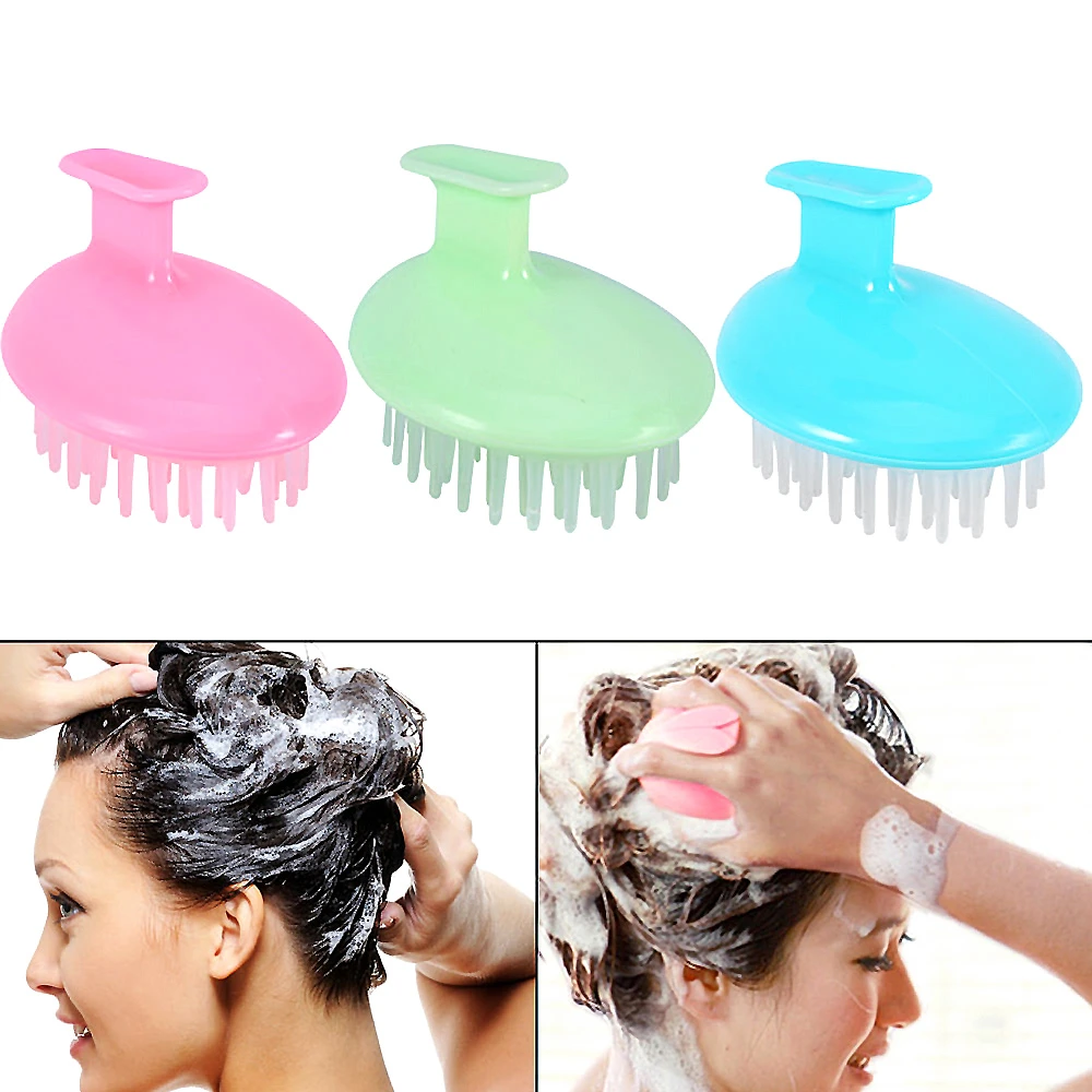 1 Pc 頭皮マッサージシャンプーブラシソフトシリコーンマッサージヘッド髪の成長フケストレスリリース頭皮ケアブラシ Combs Aliexpress