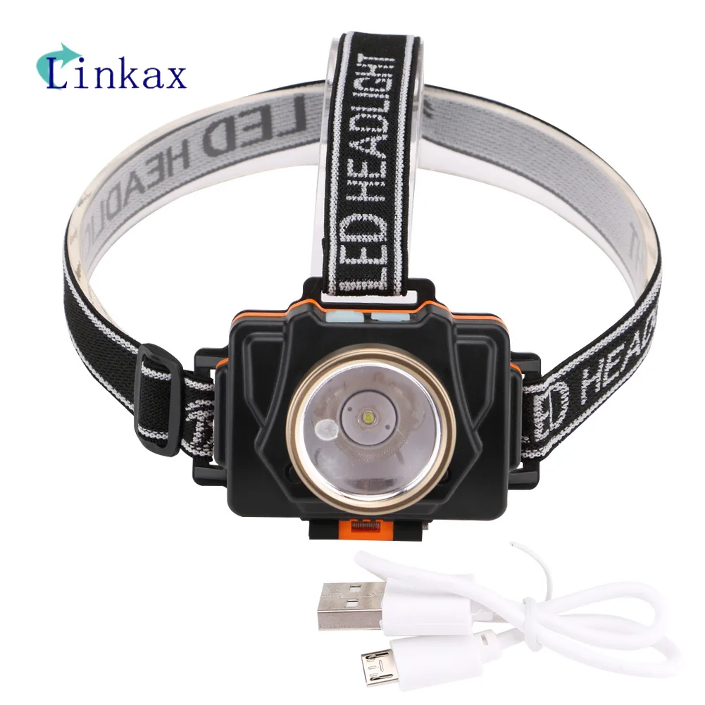 

2 Modes Rechargeable Headlamp Aluminum alloy Waterproof Head Light Built-in Battery Headlight For Outdoor/Hiking Lights