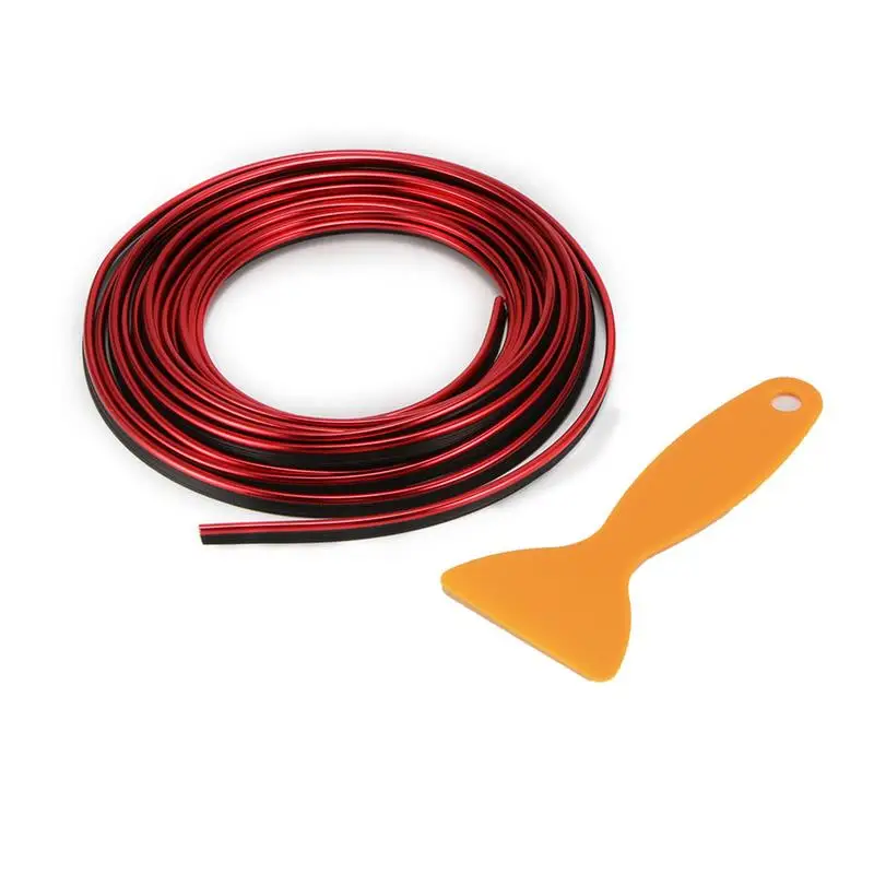

5m Car Interior Sticker Decor Instrument Panel Durable Eco-Friendly PVC Line Sticker Electroplating Red Auto Decoration Strip