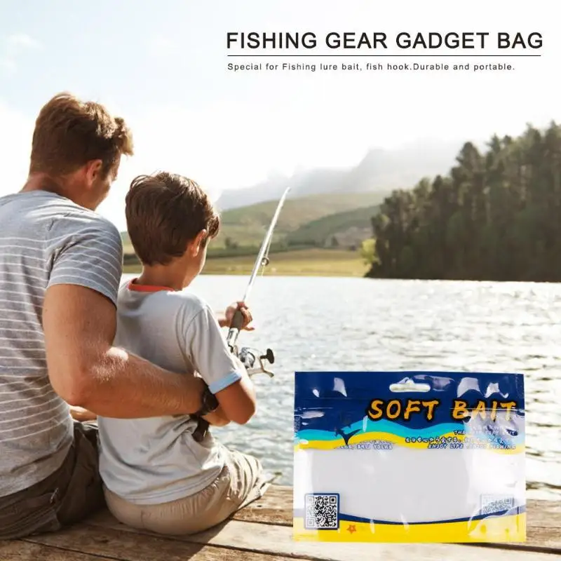 

5pcs PVC Soft Fishing Lure Bait Storage Bag Self Seal Zipper Soft Bait Retail Packaging Case Fishing Tackles Fish Bags